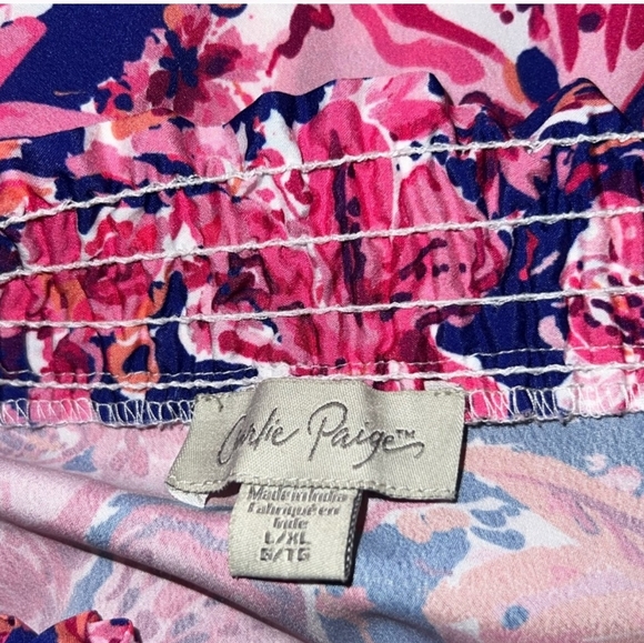 Charlie Paige Tropical Off Shoulder Dress Polyester L/XL - Picture 3 of 6